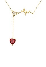 tiny gold heart garnet birthstone baby necklace